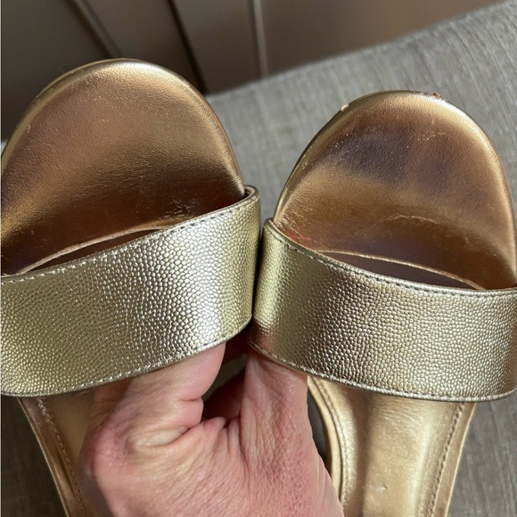 Lilly Pulitzer Bridgette Gold Metallic Wedge sz 8.5 - Picture 7 of 11